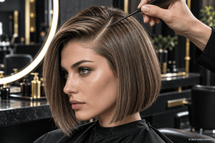 Italian Bob mit Deep Side Part Warum dieser Kinn-Bob gerade die strengen Büro-Schnitte ablöst